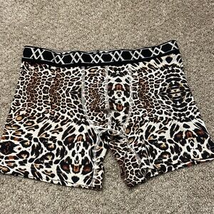 Versace 1969 Leopard Print Briefs with Black Waistband